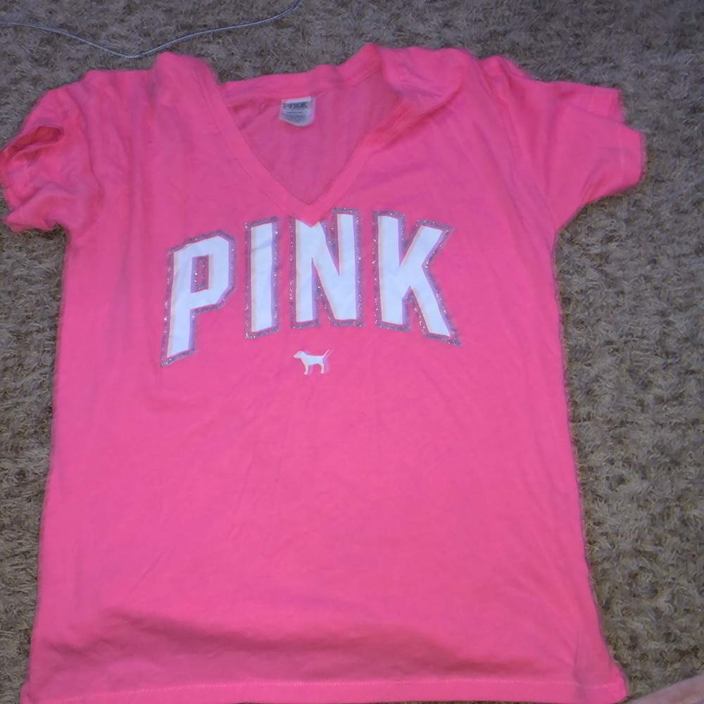 short sleeve pink shirt